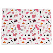 Slumber Party Pink Girl Kindermuster Große Geschenktüte (Rückseite)