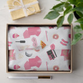 Slumber Party Pink Girl Kindermuster Seidenpapier (Geschenk)