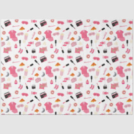 Slumber Party Pink Girl Kindermuster Seidenpapier