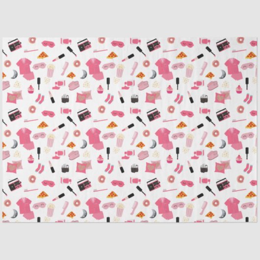 Slumber Party Pink Girl Kindermuster Seidenpapier (Vorderseite)