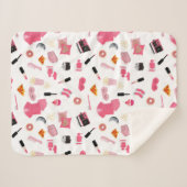 Slumber Party Pink Girl Kindermuster Sherpadecke (Vorderseite (Horizontal))