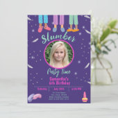 Slumber Party Sleepover Geburtstag Einladung (Stehend Vorderseite)