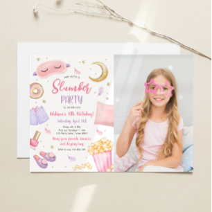 Slumber Party Sleepover Girl Wellness-Center Pink  Einladung