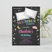 Slumber Party Sleepover Girls Einladung (Stehend Vorderseite)