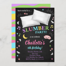 Slumber Party Sleepover Girls Einladung