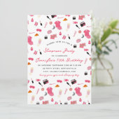 Slumber Party Sleepover Kindergeburtstag Party Einladung (Stehend Vorderseite)