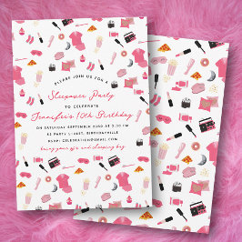 Slumber Party Sleepover Kindergeburtstag Party Einladung