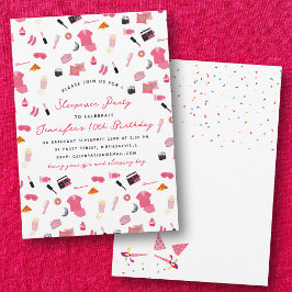 Slumber Party Sleepover Kindergeburtstag Party Einladung