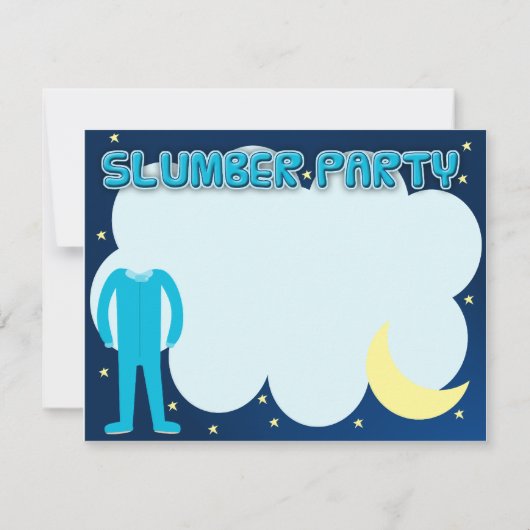 Slumber Party Sleepover Time Einladung (Rückseite)