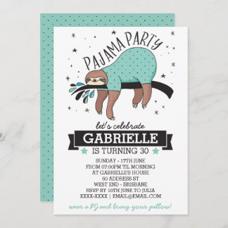 Slumber Party Sloth Einladung