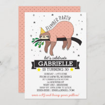 Slumber Party Sloth Einladung