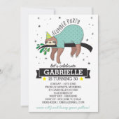 Slumber Party Sloth Einladung (Vorderseite)