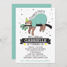 Slumber Party Sloth Einladung