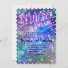 SLUMBER PARTY Space Galaxy Geburtstagseinladungen Einladung