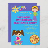 Slumber Party Spaß Geburtstag Einladung (Vorne/Hinten)