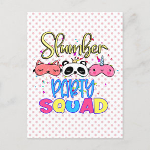 Slumber Party Squad Girls Pajamas Matching  Postkarte