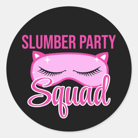 Slumber Party Squad Pajama Party Runder Aufkleber (Vorderseite)