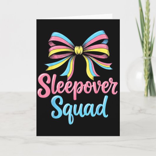 Slumber Party Squad Sleever Coquette Birthday Paja Karte (Vorderseite)
