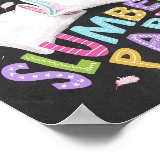 Slumber Partys Welcome Sign Pajamas Sleepover Girl Poster (Ecke)