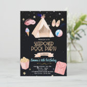 Slumber Pool birthday Party Invitation Einladung (Stehend Vorderseite)