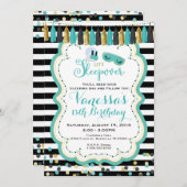 Slumber Sleepover Geburtstagsparty Einladung (Vorne/Hinten)