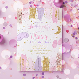 Slumber Sleepover Geburtstagsparty Tee zwischen Pa Einladung