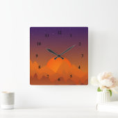 Slumbering Hills Southwest Landscape Art Sunset Quadratische Wanduhr (Zuhause)