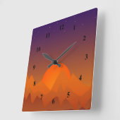 Slumbering Hills Southwest Landscape Art Sunset Quadratische Wanduhr (Winkel)