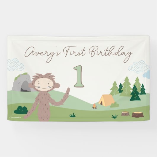 Slumberkins Bigfoot Birthday Yard Sign Banner (Horizontal)