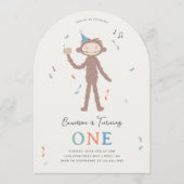 Slumberkins Bigfoot First Birthday Einladung (Vorderseite)