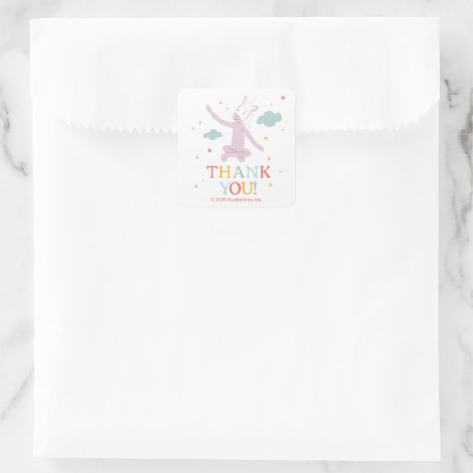 Slumberkins Einhorn Danke Quadratischer Aufkleber (Tasche)