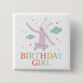 Slumberkins Einhorn Geburtstagsmädchen Button (Vorderseite)
