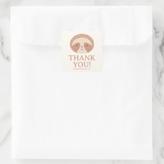 Slumberkins Faultier Danke Quadratischer Aufkleber (Tasche)