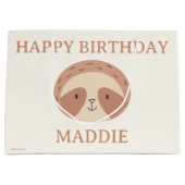 Slumberkins Faultier Geburtstag Große Geschenktüte (Vorderseite)