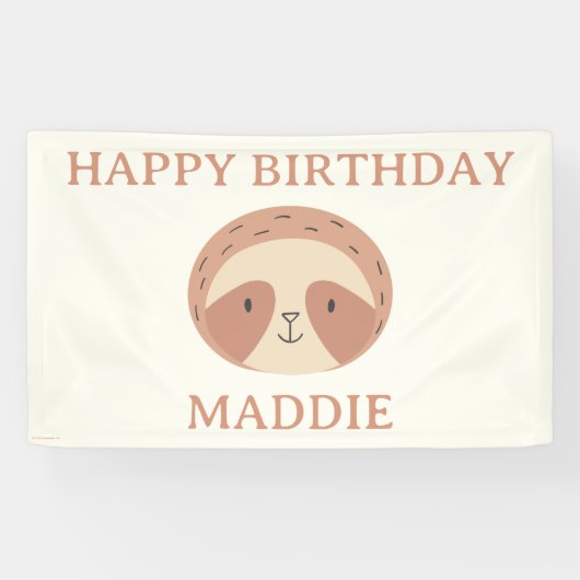 Slumberkins Faultier-Geburtstags-Gartenschild Banner (Horizontal)