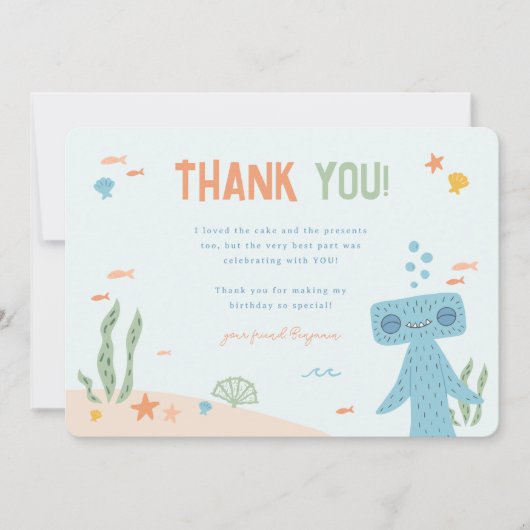 Slumberkins Hammerhead Birthday Dankeskarte (Vorderseite)