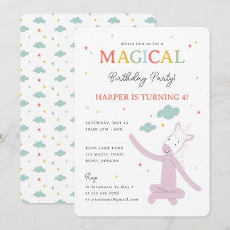 Slumberkins Magical Rainbow Unicorn Birthday Einladung