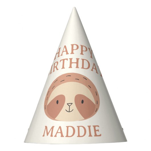 Slumberkins Sloth Birthday Partyhütchen (Vorderseite)