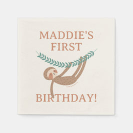 Slumberkins Sloth Birthday Serviette