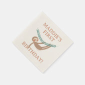 Slumberkins Sloth Birthday Serviette (Ecke)