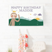 Slumberkins Sloth Birthday Yard Sign Banner (Insitu)