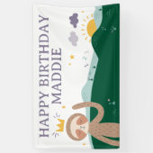 Slumberkins Sloth Birthday Yard Sign Banner (Vertikal)