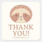 Slumberkins Sloth Thank You Quadratischer Aufkleber (Vorderseite)