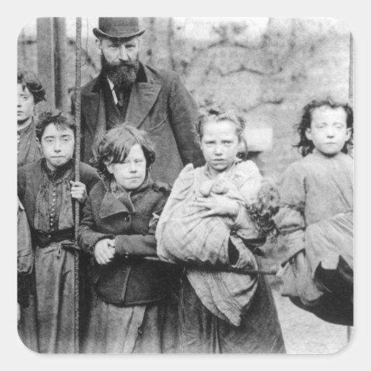 Slums London Quadratischer Aufkleber (Vorderseite)