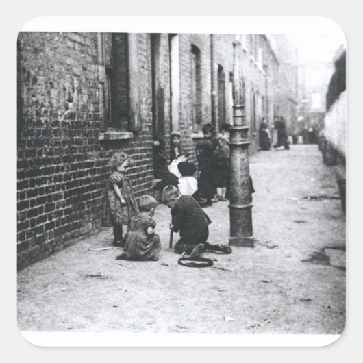 Slums London Quadratischer Aufkleber (Vorderseite)