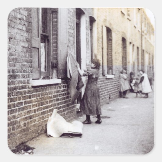 Slums London Quadratischer Aufkleber (Vorderseite)