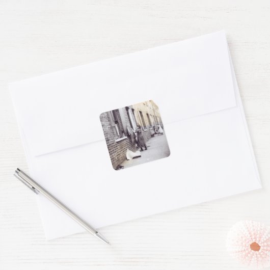 Slums London Quadratischer Aufkleber (Umschlag)