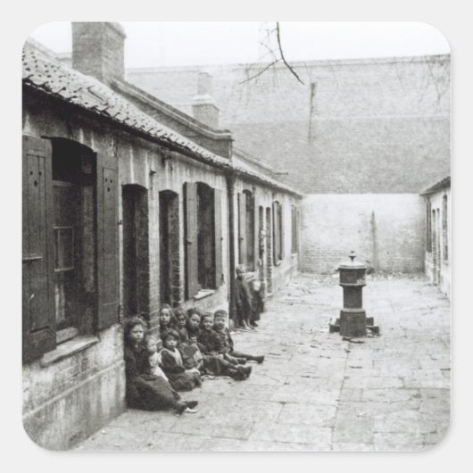 Slums London Quadratischer Aufkleber (Vorderseite)