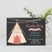 Slumzelt-Geburtstagsfeier Einladung (Stehend Vorderseite)