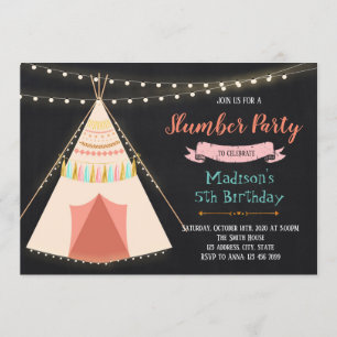 Slumzelt-Geburtstagsfeier Einladung